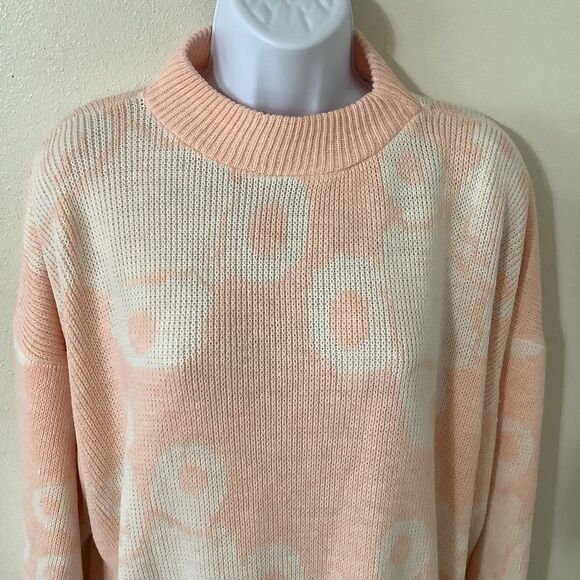 Sugar Co. Vintage 80s Fairy Kei Kawaii Pastel Pink Bear Knitted Sweater XL - Picture 2 of 10
